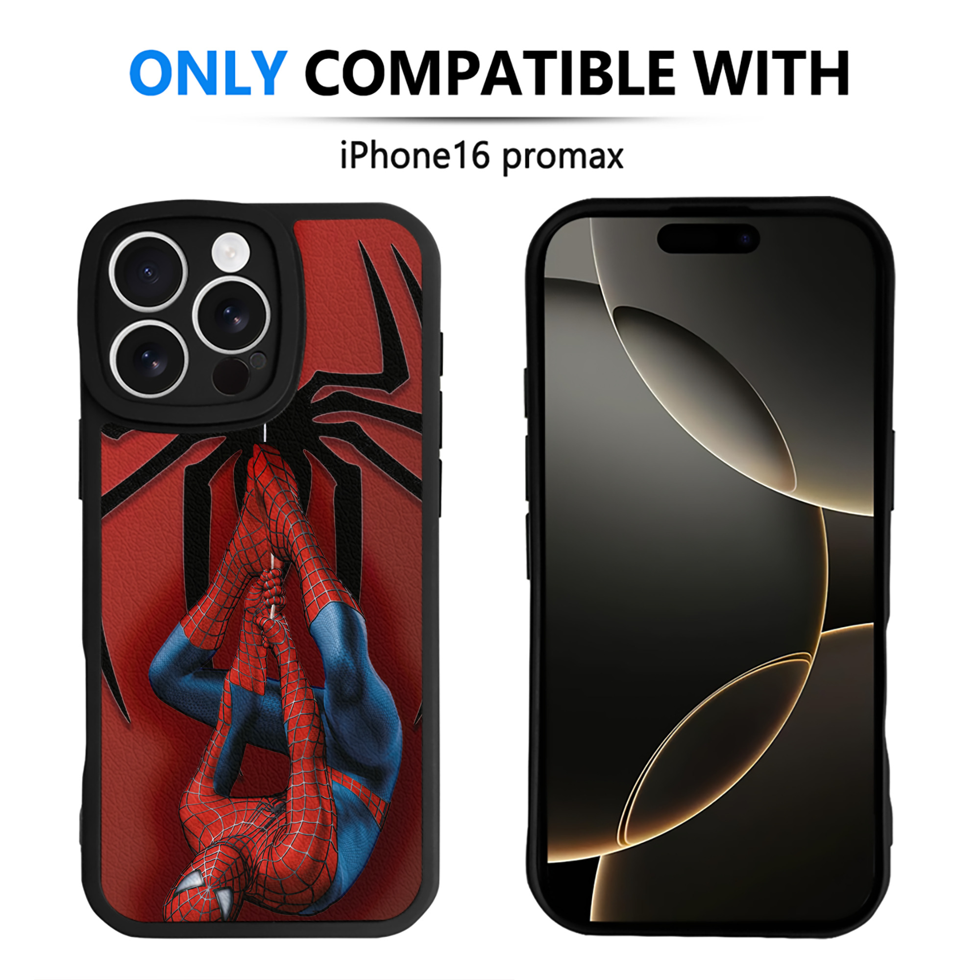 （画像用） Spider Man スパイダーマン 【iPhone 16シリーズ対応】シリコンスマホケース（レザー調） 材質：シリコン